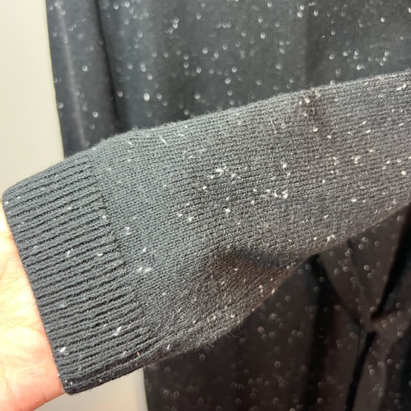 Talbots Womens Tweed Side Tie Sweater Dress Black Knit Long Sleeve Stretch Small - Picture 6 of 13